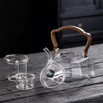 Glazen theepot met filter van borosilicaatglas 1 L