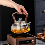 Glazen theepot met filter van borosilicaatglas 1 L