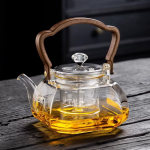 Glazen theepot met filter van borosilicaatglas 1 L — Transparant