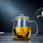 Glazen theepot met filter van borosilicaatglas — 600 ml