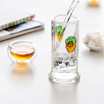 Glazen theepot met infuser en fruitdecor