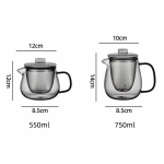 Glazen theepot met infuser in 2 inhoudsmaten