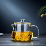Glazen theepot met infuser in 2 inhoudsmaten — 480 ml transparant