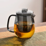 Glazen theepot met infuser in 2 inhoudsmaten — 650 ml rookgrijs