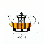 Glazen theepot met infuser in het midden — 900 ml