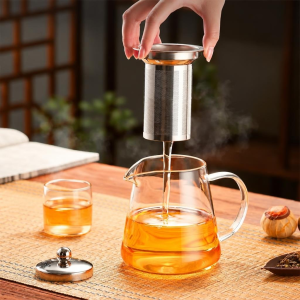 Glazen theepot met infuser in vijf inhoudsmaten