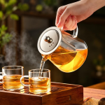 Glazen theepot met infuser in vijf inhoudsmaten