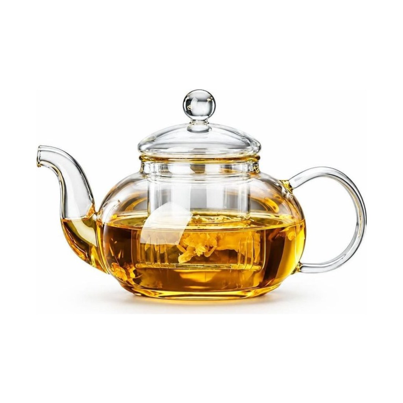 Glazen theepot met infuser van borosilicaatglas