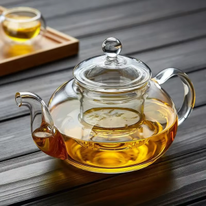 Glazen theepot met infuser van borosilicaatglas