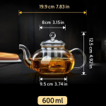Glazen theepot met infuser van borosilicaatglas — 600 ml