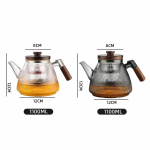 Glazen theepot met ribbels van borosilicaatglas