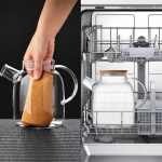 Glazen theepot met spiraalfilter en bamboe deksel