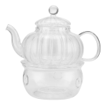 Glazen theeservies met theepot in pompoenvorm, 600 ml