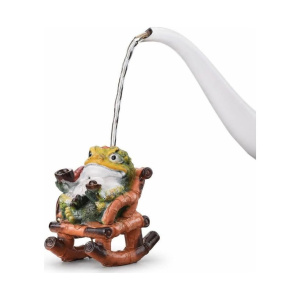 Gouden pad als tea pet van hars