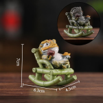 Gouden pad als tea pet van hars — Saliegroen
