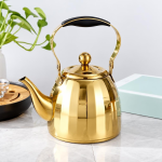 Gouden RVS waterkoker met uitneembaar theefilter
