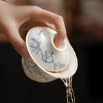 Handbeschilderde gaiwan van porselein
