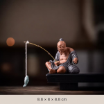 Jiang Taigong tea pet van paarse klei — Zittende visser