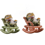 Jinchan Chinese tea pet van hars met kleurverandering — Duo olijfgroen en roodbruin