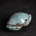 Keramische tea pet krab met craqueléglazuur — Per stuk