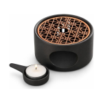 Keramische theelicht-theewarmer met opengewerkt decor — Goudkleurige plaat met cirkels