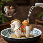 Kleurveranderend tea pet paard met zadel