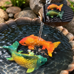 Koi tea pets van hars met kleurverandering — Turquoisegroen en oranje
