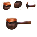Koperen theepot met lange steel en hamerslag