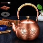 Koperen theepot met motief naar keuze