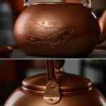 Koperen theepot met motief naar keuze