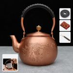 Koperen theepot met motief naar keuze — 1,6 L – Bloemen en opschriften