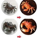 Krab tea pet van hars