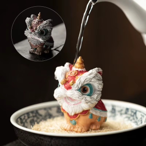 Leeuwendans tea pet van hars