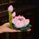 Lotusbloem tea pet van hars