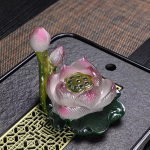 Lotusbloem tea pet van hars