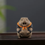 Marmot tea pet van Yixing-klei — Bruin-beige