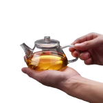 Mini glazen theepot met filter