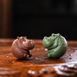 Nijlpaard tea pet van Yixing-klei