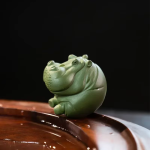 Nijlpaard tea pet van Yixing-klei — Lichtgroen