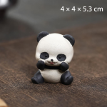 Pandabeer tea pet van Yixing-klei — Zittend, poten tegen de wangen