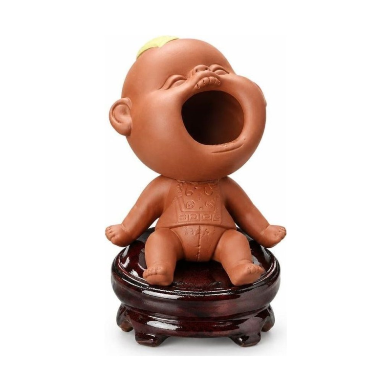 Pipi Boy tea pet van paarse klei
