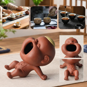 Pipi Boy tea pet van paarse klei