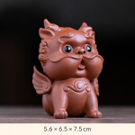 Pixiu tea pet van paarse klei — Gevleugeld zonder kom, rosébruin
