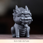Pixiu tea pet van paarse klei — Op vier poten, leigrijs