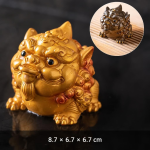 Pixiu tea pet voor de theetafel met kleurverandering — Goudkleurig zonder voetstuk
