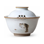 Porseleinen gaiwan met kattenmotief
