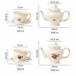 Porseleinen theepot met bloemen en retrodecor