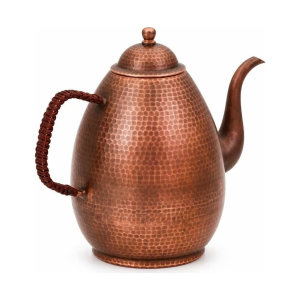 Retro koperen theepot met hamerslag