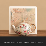 Ru-theepot met negen perziken — Met geschenkdoos