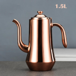 RVS theepot met filter en lange schenktuit — Roségoud 1,5 L